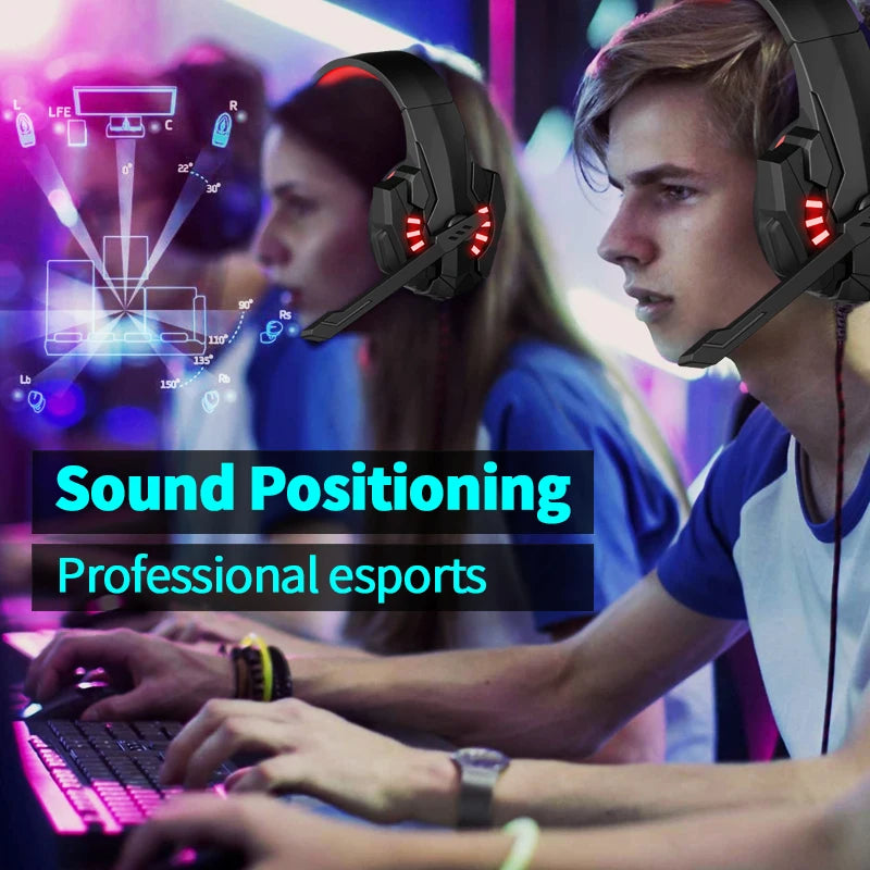 A7 gaming headset graves profundos estéreo com fio fone de ouvido brilhante com microfone para ps5 ps4 xbox computador portátil gamer esports