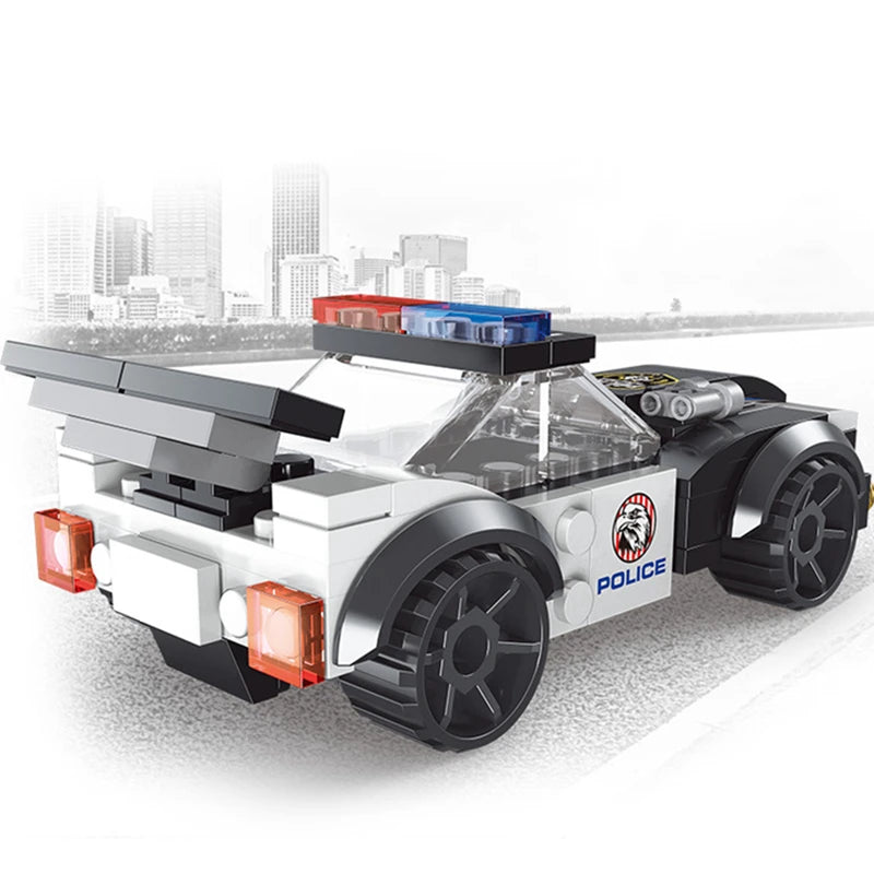 NEW DIY MOC City SWAT Super Police Sports Car Truck Dual-Rotor Helicopter Famous Building Blocks Bricks Kits Classic Model