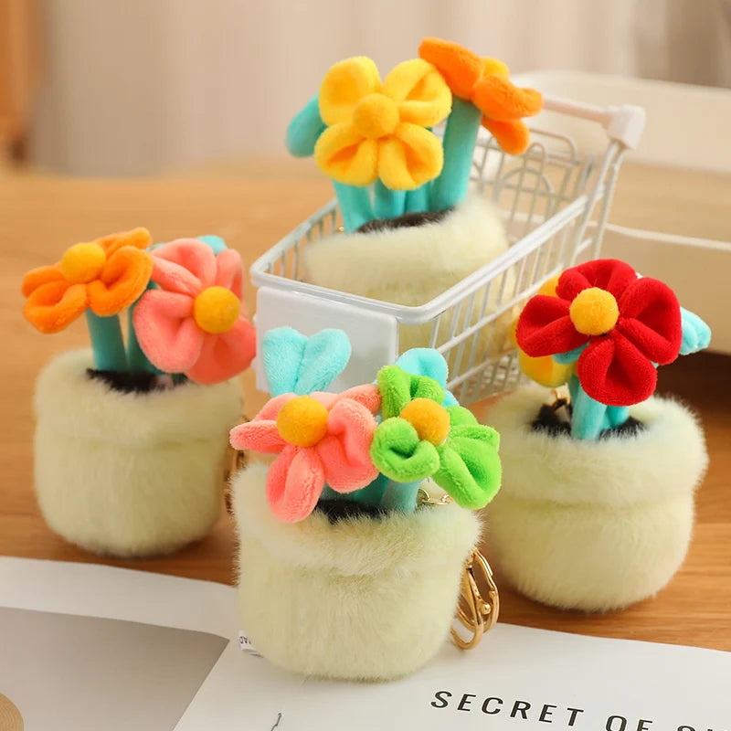 Cartoon Cute Hot Sale Cake Plush Doll Pendant Succulent Flower Tulip Plant Potted Plush Toy Home Decoration Gift For Children