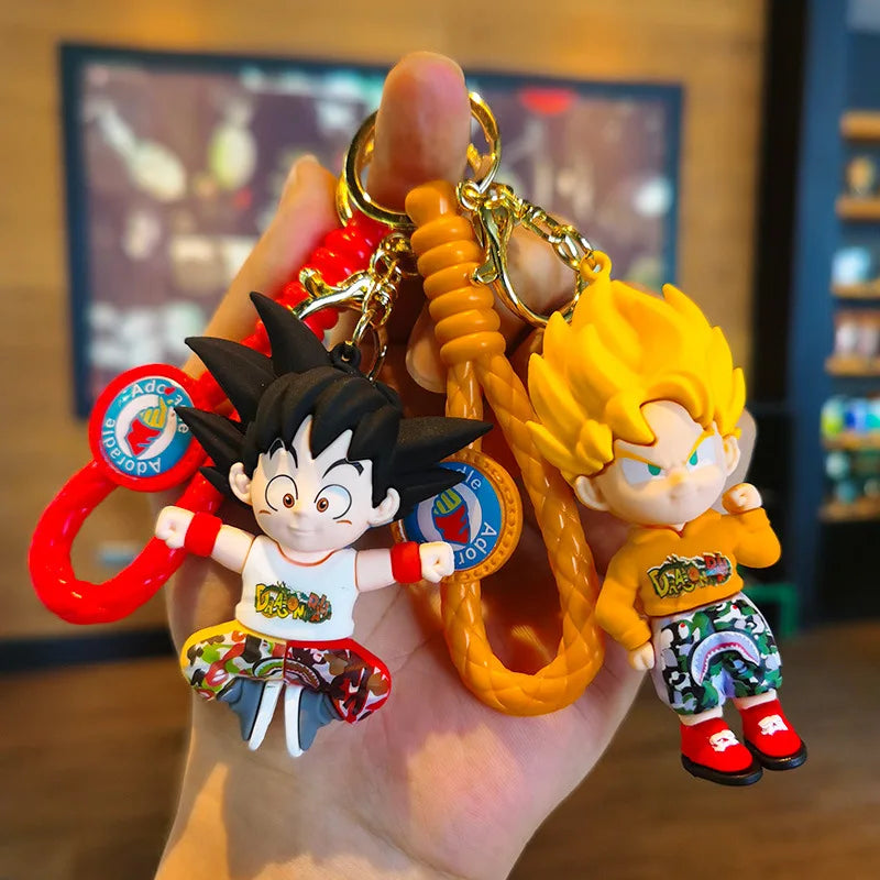 Anime Dragon Ball Keychain Z Super Saiyan Son Goku Bulma Broly Piccolo Majin Buu Series Car Pendant Keyring Kids Toys Gifts