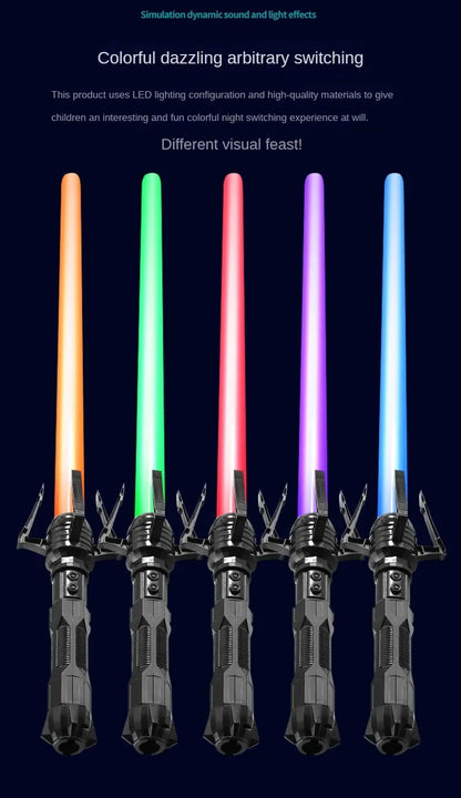 Telescopic Sword 75cm RGB Light Saber 2 In 1 7-Color/1 Color Lightsaber for 3+ Kids Laser Sword Toy Party Glow Swords Coser Toy