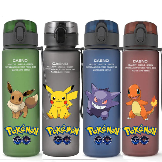 pokemon Water Bottle Large Capacity Portable Plastic Cartoon  Children fashion Kettle Adult Outdoor Sports Water Cup Gift