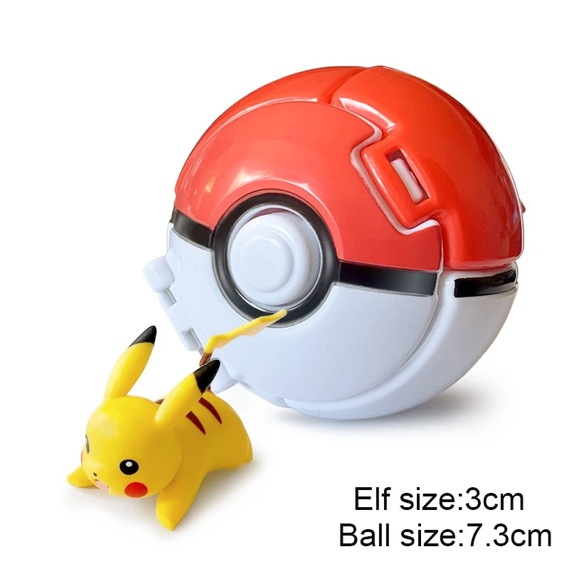 Pokemon Pokeball Anime Figure Pikachu Charizard Psyduck Pocket Monster Elf Ball Kids Toys Action Model Children's Birthday Gifts
