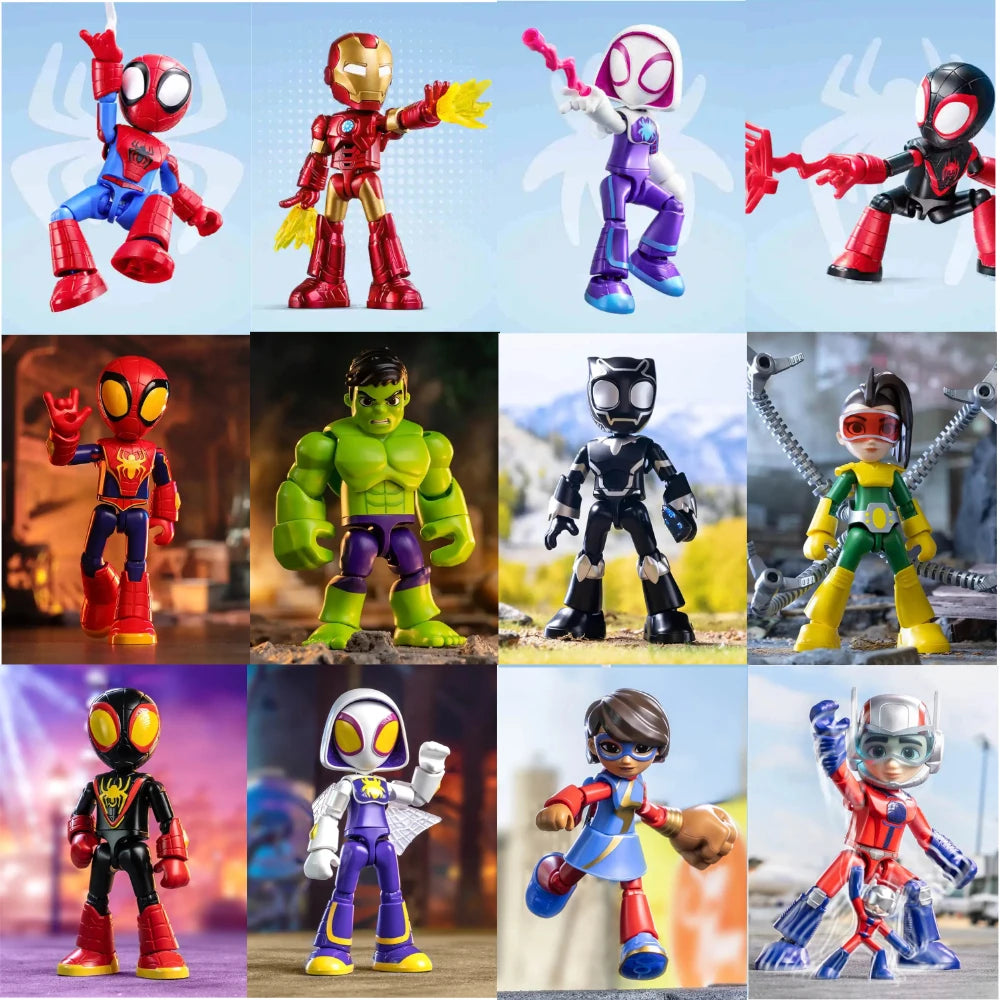 Marvel Spiderman Spidey and His Amazing Friends Miles Gwen Octopus Doctor Hulk Building Blocks Action Figure Model Toy Gift