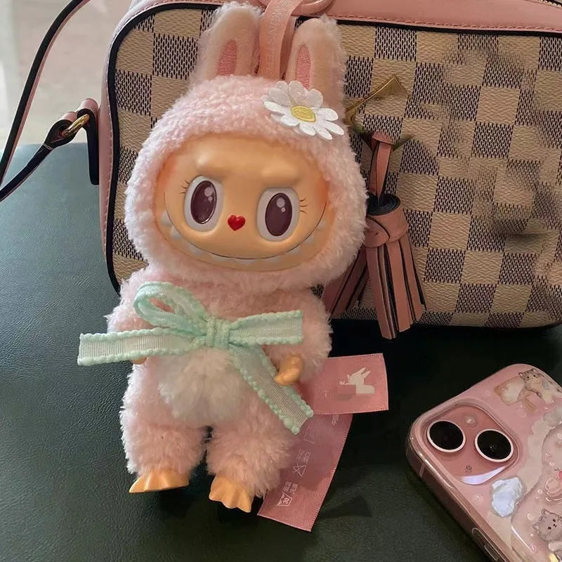 Limited  Kawaii Pink Mokoko 1st Spring Flower Sweetheart Vinyl Doll Backpack Pendant Decoration Doll Amusement Park