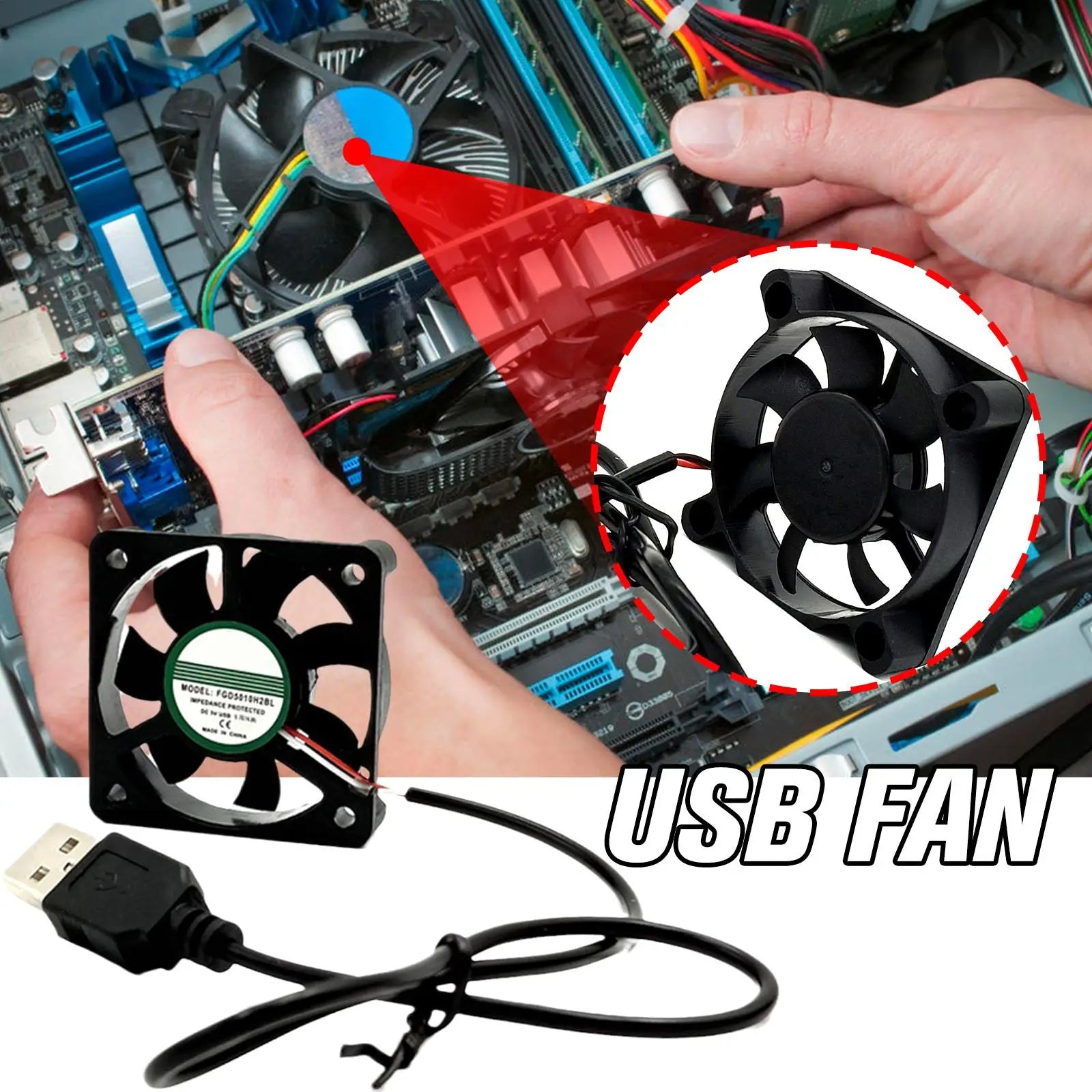 5V Brushless Cooling Fan USB Ventiliator PC Cool Gadgets 2500RPM Cooler Oil-impregnated PBT CPU Radiator USB Fan PC USB Gadgets
