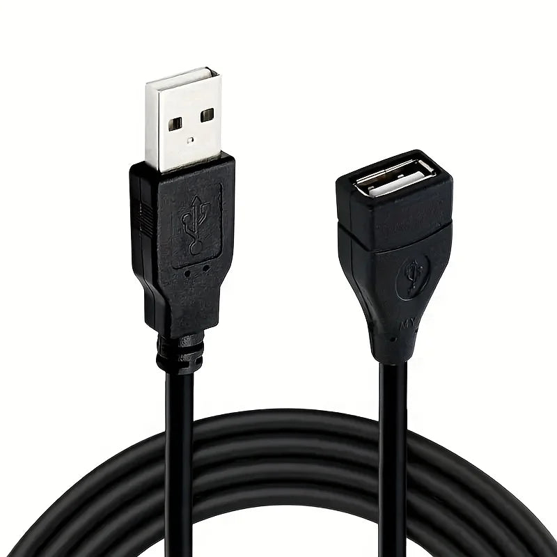 2pcs 3.3ft USB 2.0 A Male to A Female Data Sync Black Charger Extension Cable Cord USB A for PC Laptop Keyboard Extender Cord