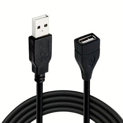 2pcs 3.3ft USB 2.0 A Male to A Female Data Sync Black Charger Extension Cable Cord USB A for PC Laptop Keyboard Extender Cord