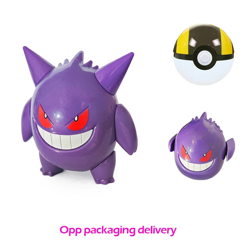 Figure Pokemon Pokeball transform Pikachu Charizard Venusaur Blastoise Mewtwo Gyarados Solgaleo Lunala Eevee poke ball toy gift
