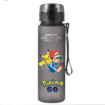 pokemon Water Bottle Large Capacity Portable Plastic Cartoon  Children fashion Kettle Adult Outdoor Sports Water Cup Gift