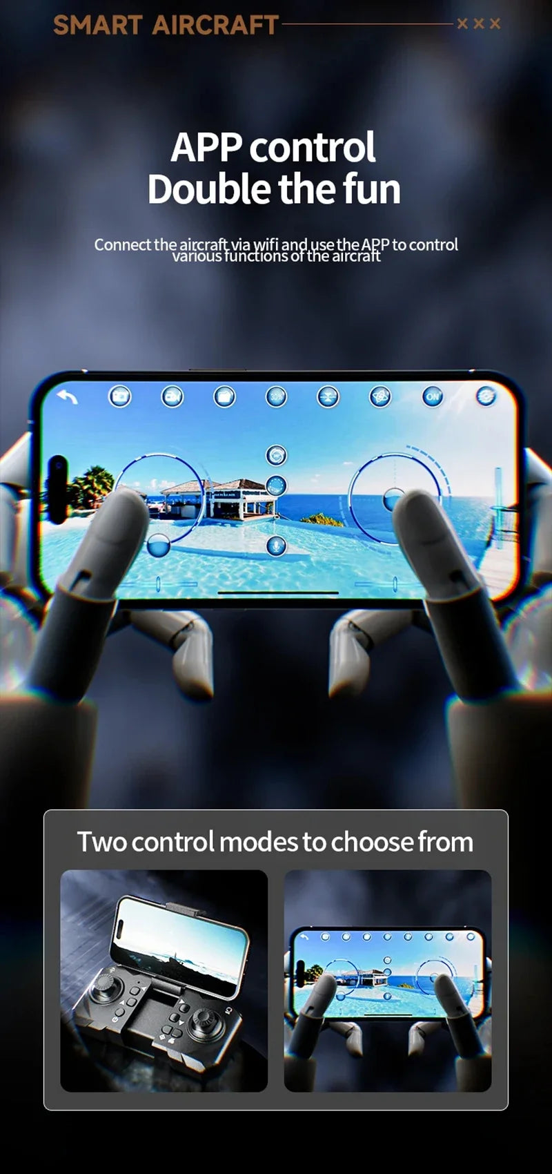 M5 Drone Professional 8K Wide-Angle HD Triple Camera WiFi FPV Height Hold RC Drone Aircraft Quadrotor Adult Children's Toys Gift