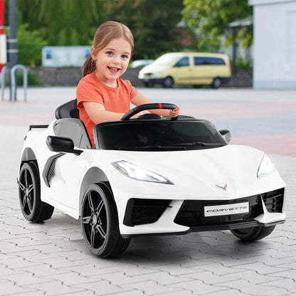 DORTALA 12V Electric Kids Ride On Car Licensed Chevrolet Corvette C8 Toy Car