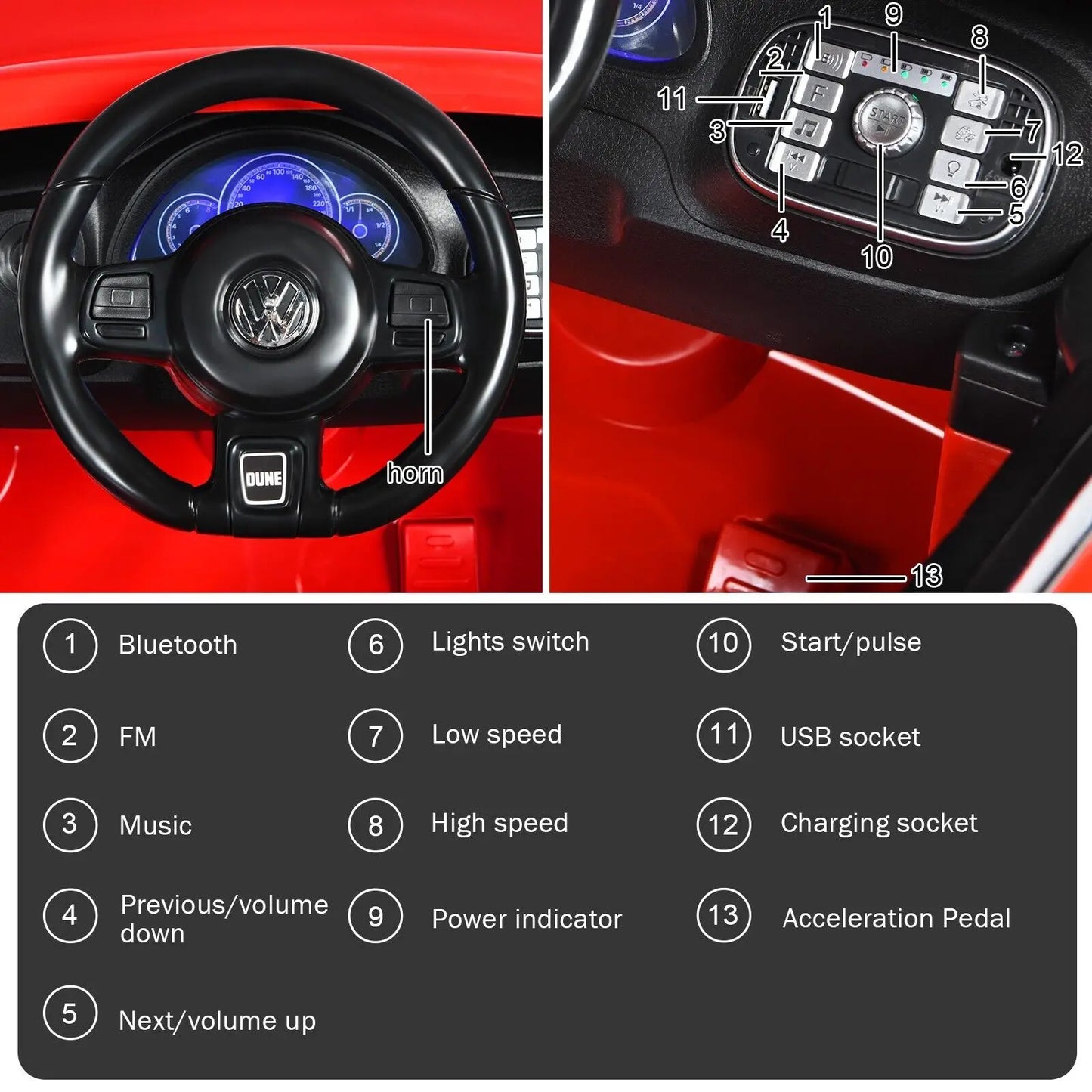 DORTALA Beetle Kids Electric Ride On Car Toddler 12V Battery Vehicle Toy w/Remote