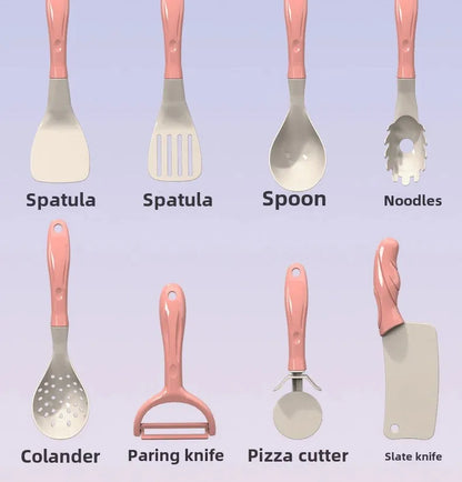 28 PCS Kids Kitchen Toys Set Play Kitchen Accessories Kit with Play Pots Pretend Food Cooking Toy Toddler Girls Boy Gift