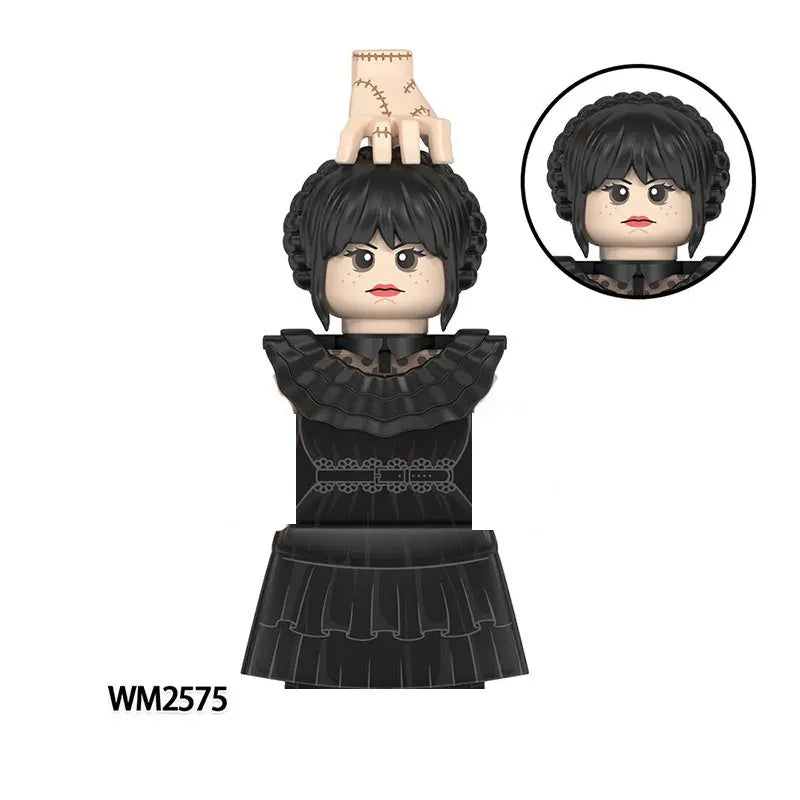 WM Blocks WM2574 WM2575 Wednesday Addams Movies Anime Bricks Mini Action Toy Figures Kids Educational Assemble Toys Dolls Gifts