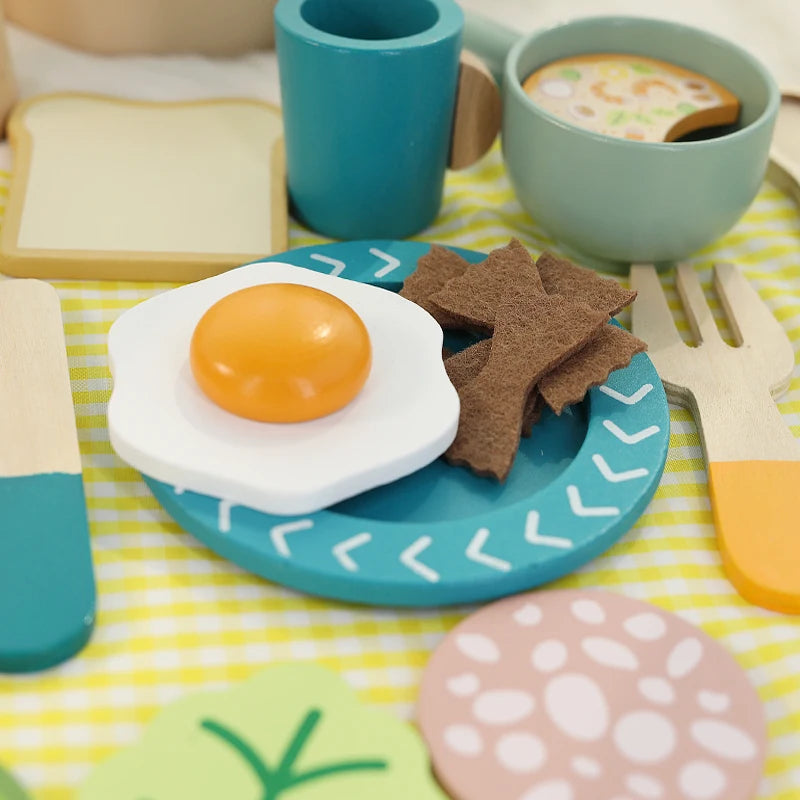 Wooden children's simulation kitchen toys, early education educational toys, Cookware Pot Pan Cook Pretend Play, food, role-play