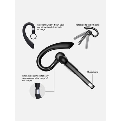 New YYK520 Wireless Headset Business Ear-mounted Bluetooth V5.1 Hands-free Call Noise Reduction Headphones with Charging Case