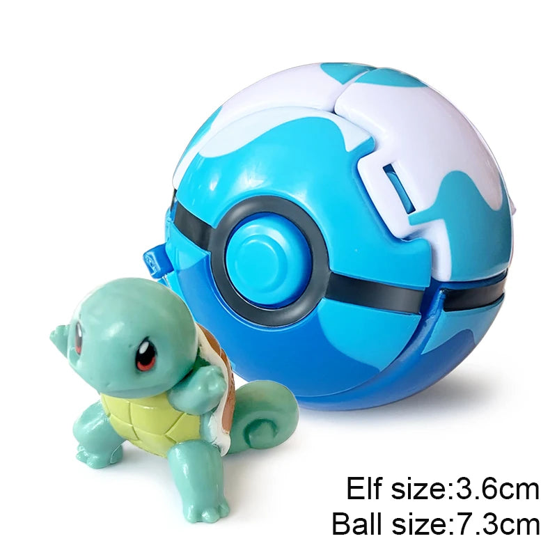 Pokemon Pokeball Anime Figure Pikachu Charizard Psyduck Pocket Monster Elf Ball Kids Toys Action Model Children's Birthday Gifts