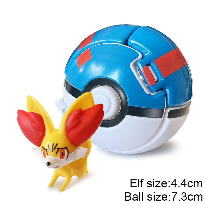 Pokemon Pokeball Anime Figure Pikachu Charizard Psyduck Pocket Monster Elf Ball Kids Toys Action Model Children's Birthday Gifts