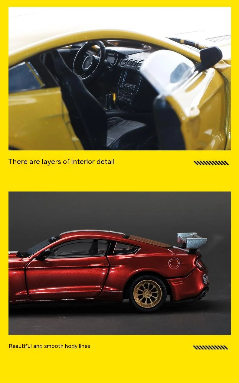 CCA DIY Customizable 1:43 Scale Ford Mustang Alloy Car Model Kit - Unique Racing Car Collectible for Hobbyists & Enthusiasts