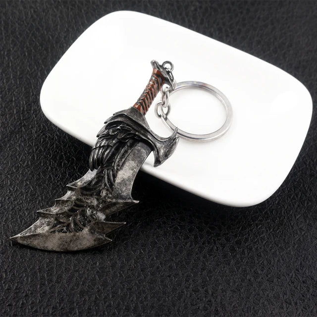 New God of War Ragnarok Keychain Kratos Ares Thor's Hammer Mjolnir Blades of Exile Leviathan Axe Weapon Penant Key Chain Jewelry