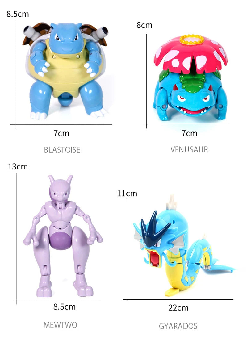 Figure Pokemon Pokeball transform Pikachu Charizard Venusaur Blastoise Mewtwo Gyarados Solgaleo Lunala Eevee poke ball toy gift