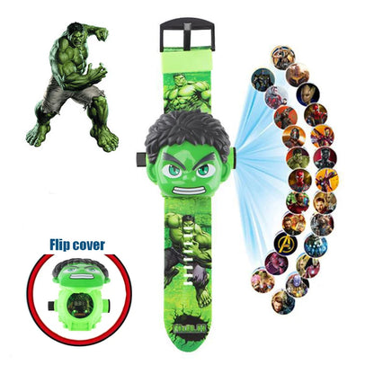 Disney Marvel Figure Spiderman Minnie McQueen 24 Projection Watch Digital Clock Student Wristwatches Kids Toy Boy Birthday Gifts