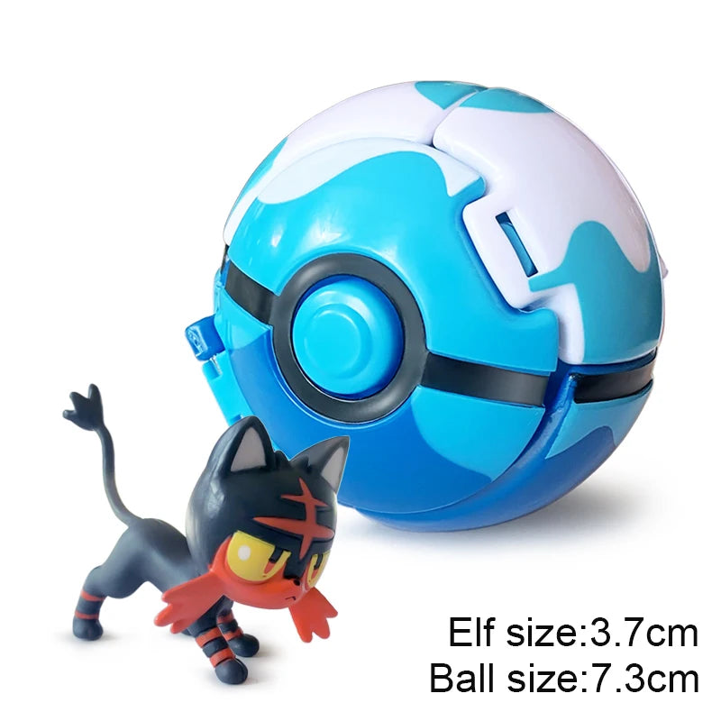 Pokemon Pokeball Anime Figure Pikachu Charizard Psyduck Pocket Monster Elf Ball Kids Toys Action Model Children's Birthday Gifts