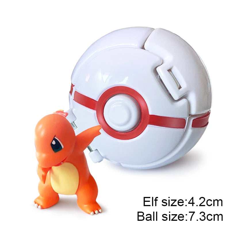 Pokemon Pokeball Anime Figure Pikachu Charizard Psyduck Pocket Monster Elf Ball Kids Toys Action Model Children's Birthday Gifts