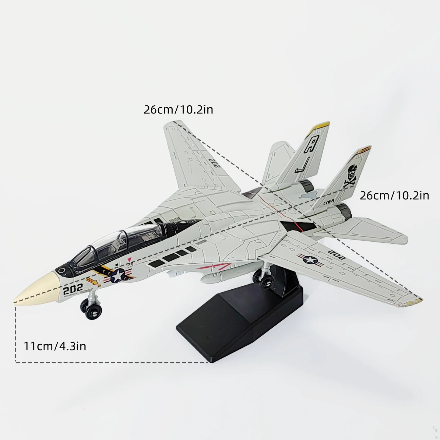 F-14 Fighter，1:72, assembled plastic airplane model (including display rack), home display and collection, creative gifts