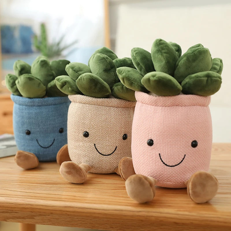 Cartoon Cute Hot Sale Cake Plush Doll Pendant Succulent Flower Tulip Plant Potted Plush Toy Home Decoration Gift For Children