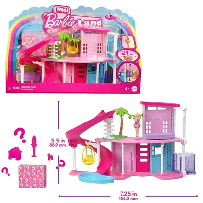 Original Barbie Mini BarbieLand Dolls House Set Furniture Accessories Diy Dreamhouse Toys for Girls Elevator Swimming Pool Scene