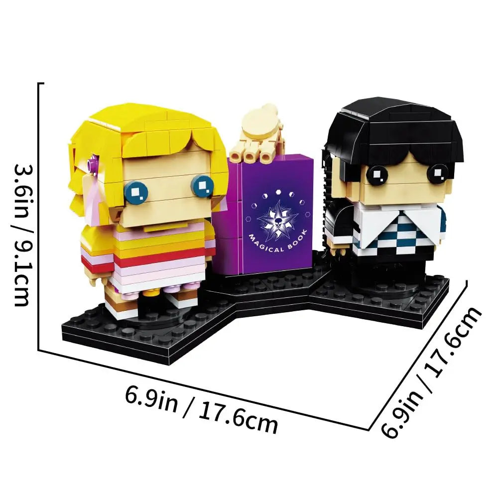 Famous TV Characters Building Blocks Toys, Wednesday and Enid Wolf Girl Model Set, Birthday Gifts for Children, 375 Pieces