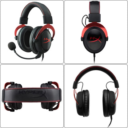 Hyperx cloud ii fone de ouvido para jogos hi-fi 7.1 som surround/microfone destacável/placa de som usb para pc ps cloud 2 fone de ouvido para jogos com fio