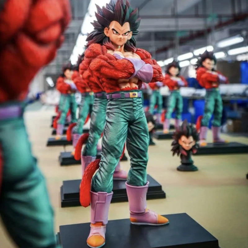 31CM Dragon Ball Vegeta Figure Super Saiyan 4 Vegeta Anime Figures 2 Heads Manga PVC Statue Model Collection Birthday Toy Gift
