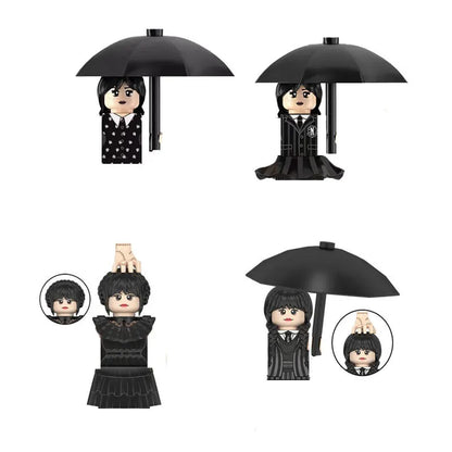 WM Blocks WM2574 WM2575 Wednesday Addams Movies Anime Bricks Mini Action Toy Figures Kids Educational Assemble Toys Dolls Gifts