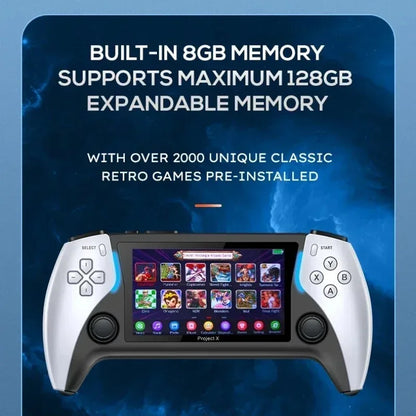 Project X Portable Pocket Video Game Console 4.3” IPS Screen Support PS1 Retro Gaming Dual Speaker Stereo