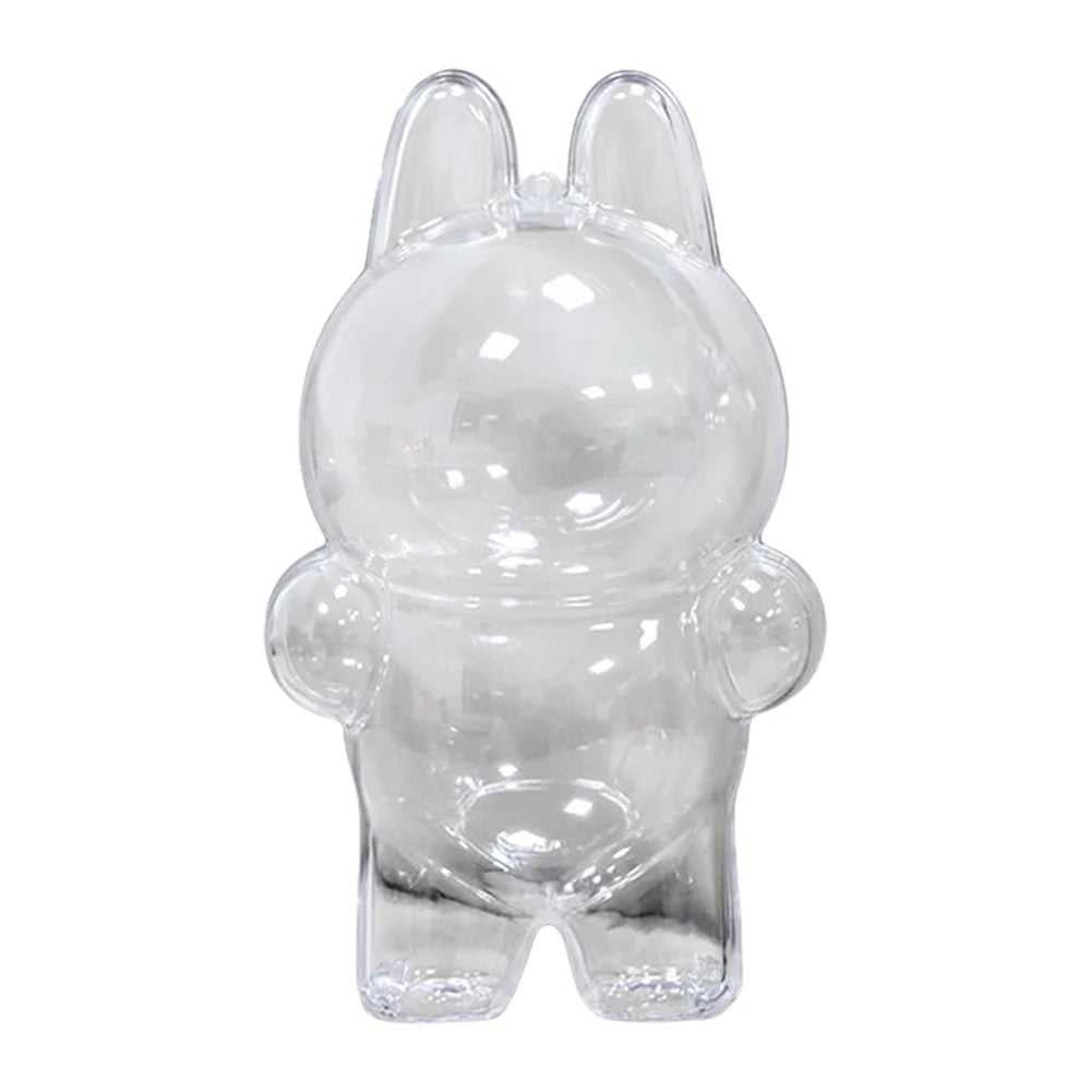 For Labubu Transparent Protective Cover Monster Labubu V2 Sit Party Transparent Protective Shell Monster Toy Storage Case