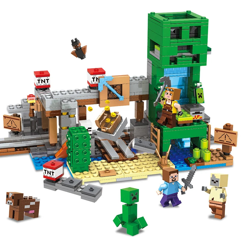 1089pcs My World Building Blocks Set Mechanism Mountain Cave Kids Interactive STEM Educational Toy Creative Gifts for Boys Girls