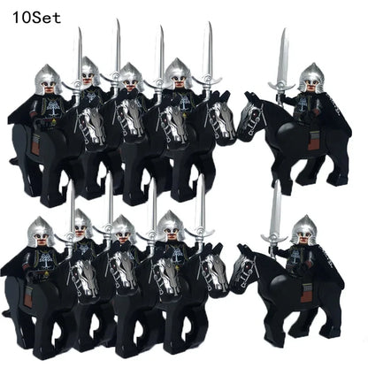 new 10sets Knights Dark Sauron Battle Five Armies with Sword Rohan with horse blocks kids toy