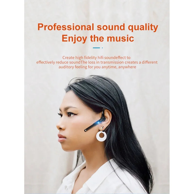 New YYK520 Wireless Headset Business Ear-mounted Bluetooth V5.1 Hands-free Call Noise Reduction Headphones with Charging Case