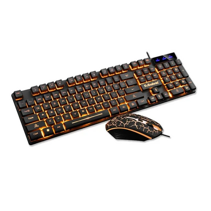 Conjunto de teclado e mouse KM320 teclado retroiluminado de jogo luminoso à prova d'água