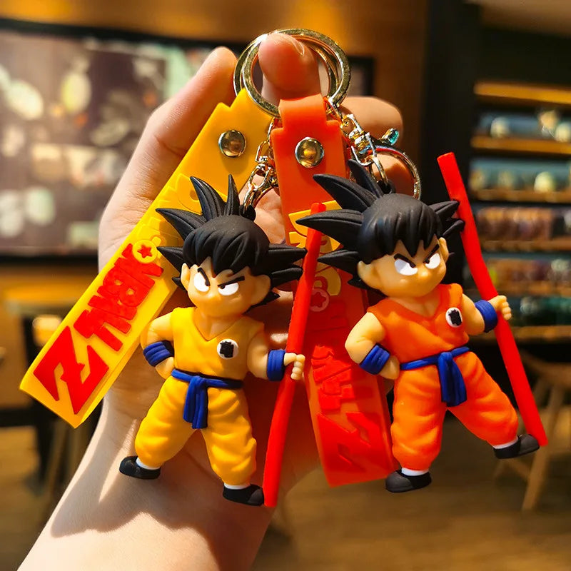 Anime Dragon Ball Keychain Z Super Saiyan Son Goku Bulma Broly Piccolo Majin Buu Series Car Pendant Keyring Kids Toys Gifts