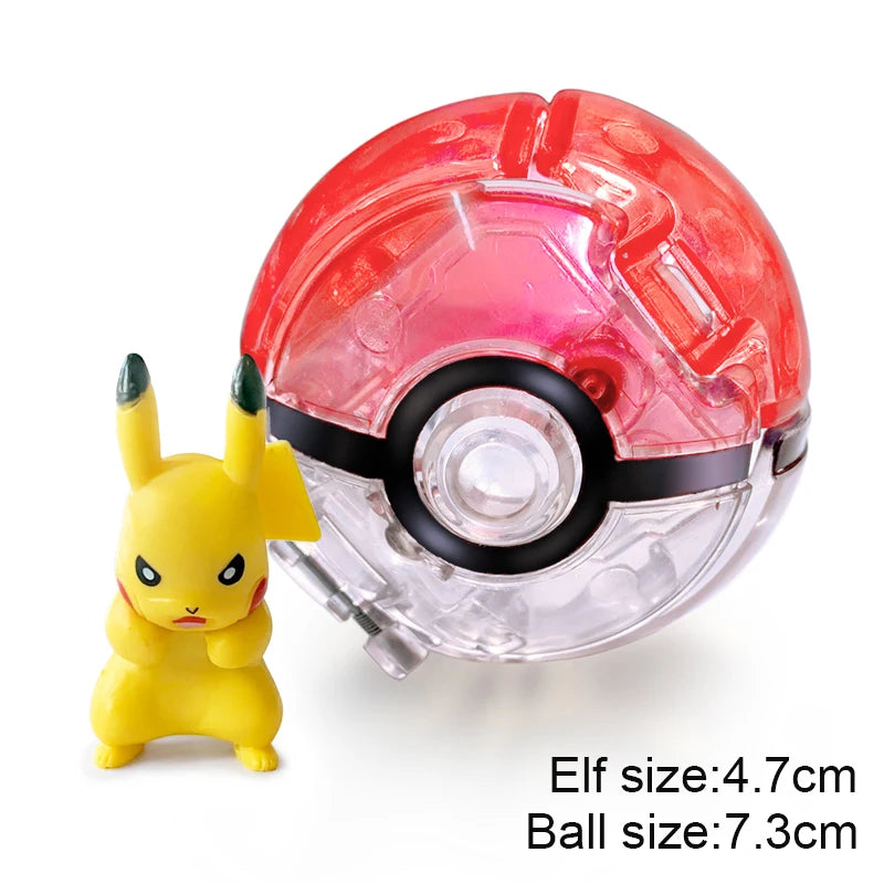 Pokemon Pokeball Anime Figure Pikachu Charizard Psyduck Pocket Monster Elf Ball Kids Toys Action Model Children's Birthday Gifts