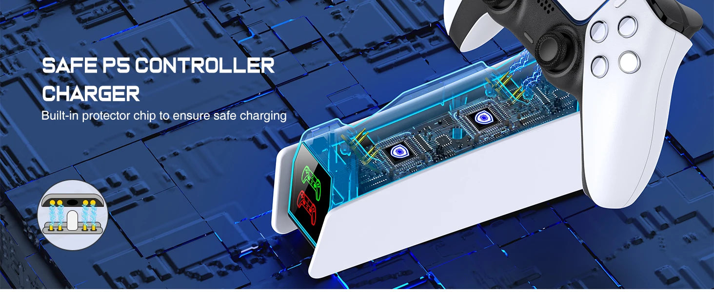 Estação de carregamento do controlador para playstation 5 carregador rápido duplo indicador led suporte carregamento docking station ps5 acessórios