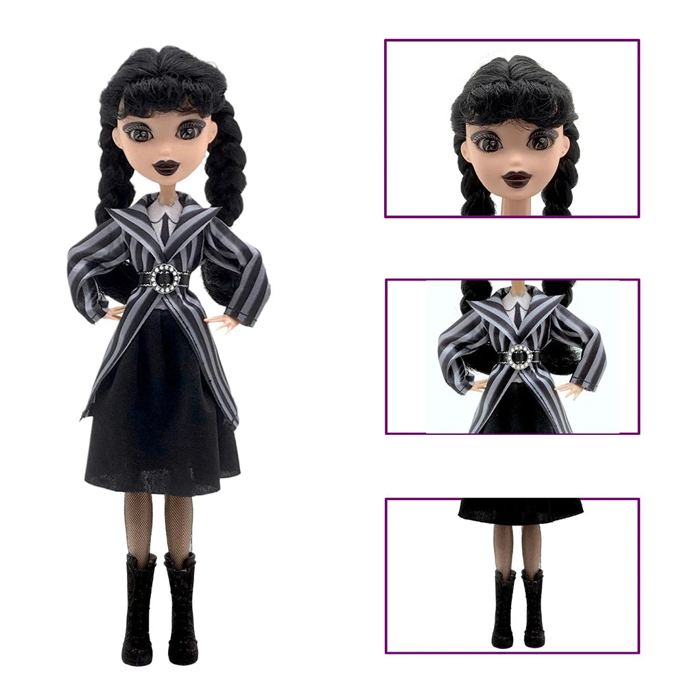 Wednesday Addams Doll Cute Action Figure Children Toys Addams Family 1/6 30cm Anime BJD Doll Room Decor DIY Model Birthday Gift