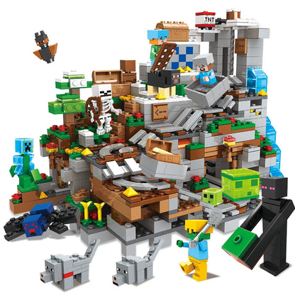 1089pcs My World Building Blocks Set Mechanism Mountain Cave Kids Interactive STEM Educational Toy Creative Gifts for Boys Girls