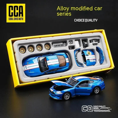 CCA DIY Customizable 1:43 Scale Ford Mustang Alloy Car Model Kit - Unique Racing Car Collectible for Hobbyists & Enthusiasts