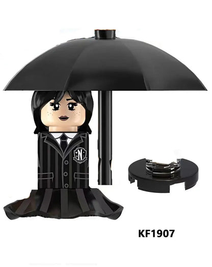 WM Blocks WM2574 WM2575 Wednesday Addams Movies Anime Bricks Mini Action Toy Figures Kids Educational Assemble Toys Dolls Gifts