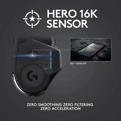 Logitech g502 hero lightpeed mouse para jogos com fio/sem fio 2.4ghz hero 25600dpi rgb adequado para jogadores e-sports mouse